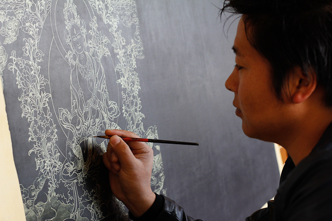 Cina pittura buddista Thanka